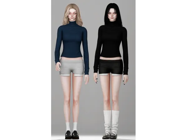 Alpha top girly and short hailes - The Sims 4 Custom Content