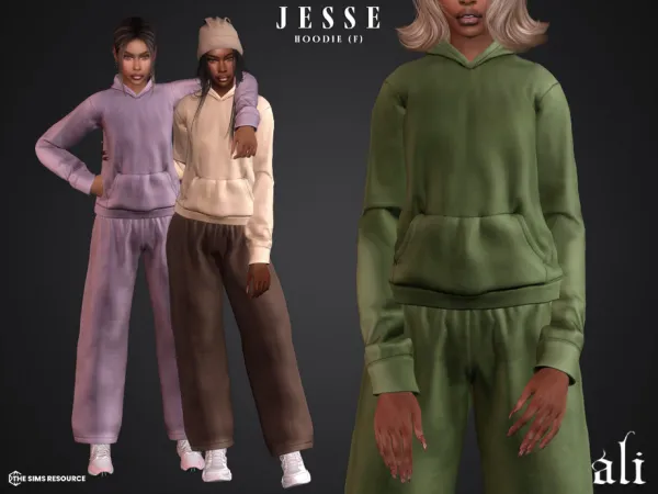 Mix JESSE hoodie (f) by ali1 - The Sims 4 Custom Content