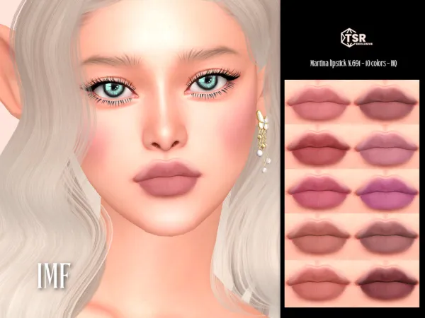 Mix IMF Martina Lipstick N691 by IzzieMcFire - The Sims 4 Custom Content