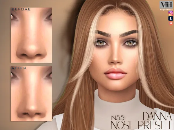 Mix Danna Nose Preset N55 by MagicHand - The Sims 4 Custom Content
