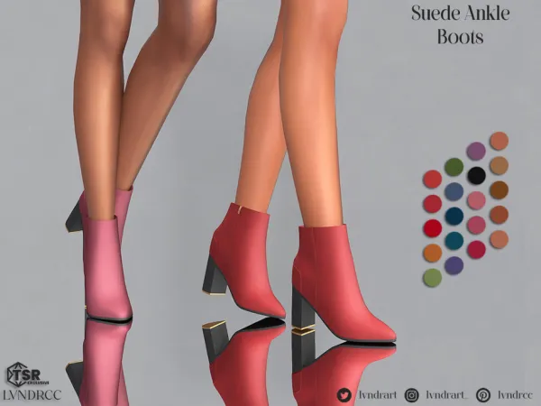 Maxis Match Suede Ankle Boots by LVNDRCC - The Sims 4 Custom Content