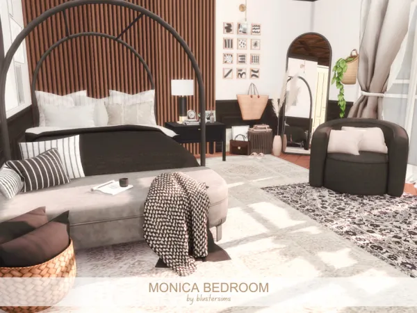 Alpha Monica Bedroom by BlusterSims - The Sims 4 Custom Content
