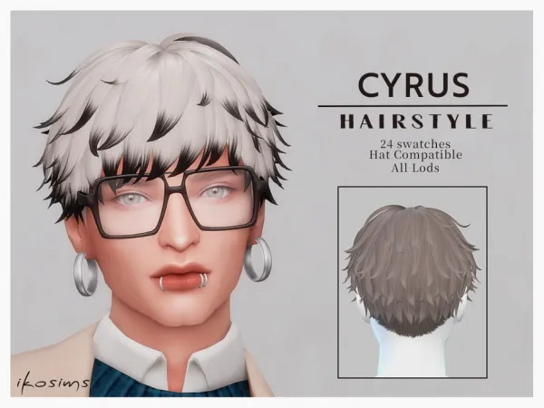 Maxis Match Cyrus Hair sims by iko - The Sims 4 Custom Content