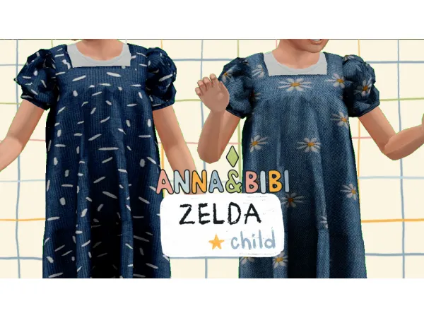 Alpha Zelda dress Child [AnnaBibi] - The Sims 4 Custom Content