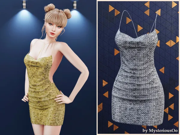 Alpha Strappy bodycon mini dress by MysteriousOo - The Sims 4 Custom Content