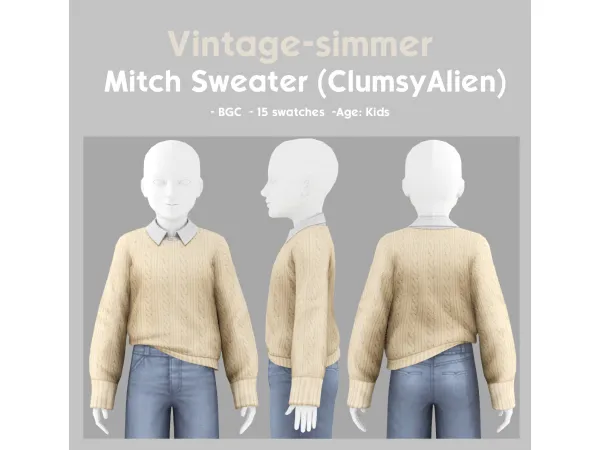 Maxis Match Mitch Sweater simmer by vintage - The Sims 4 Custom Content