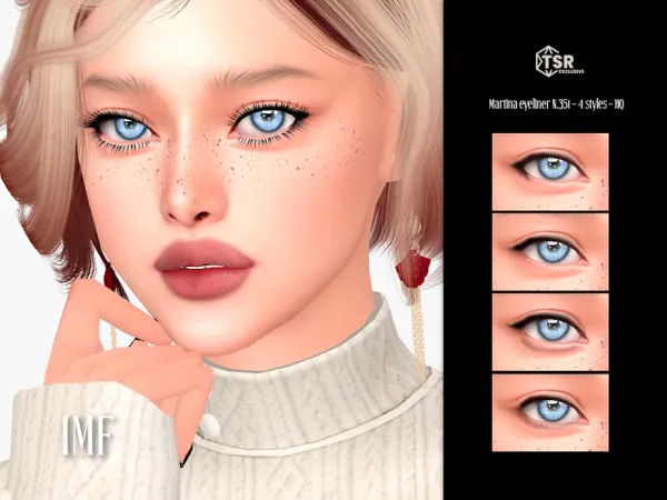 Mix IMF Martina Eyeliner N351 by IzzieMcFire - The Sims 4 Custom Content