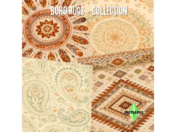 Mix Boho rugs Collection by Snotra902 - The Sims 4 Custom Content