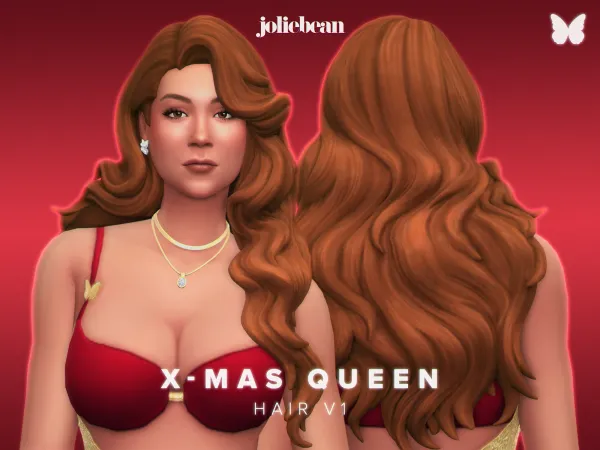 Maxis Match X mas Queen Hair v1 v2 by Joliebean - The Sims 4 Custom Content