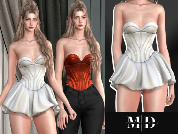 Alpha Olivia top and dress set - The Sims 4 Custom Content