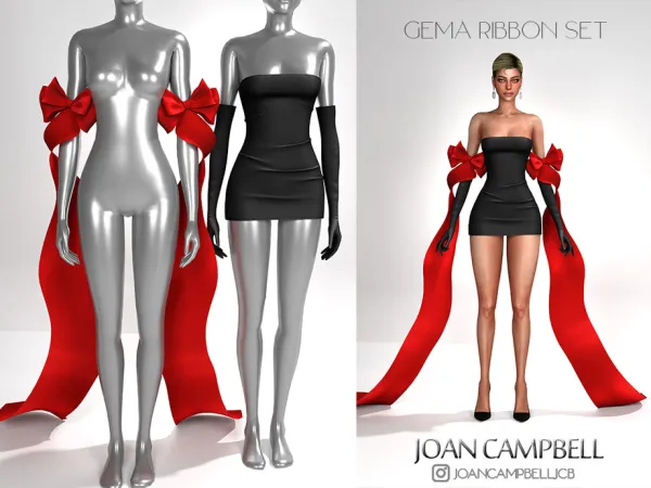 Alpha GEMMA RIBBON SET by Joan_Campbell_Beauty_ - The Sims 4 Custom Content