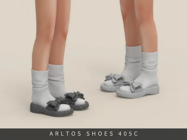 Maxis Match Tweed Slippers Child by Arltos - The Sims 4 Custom Content
