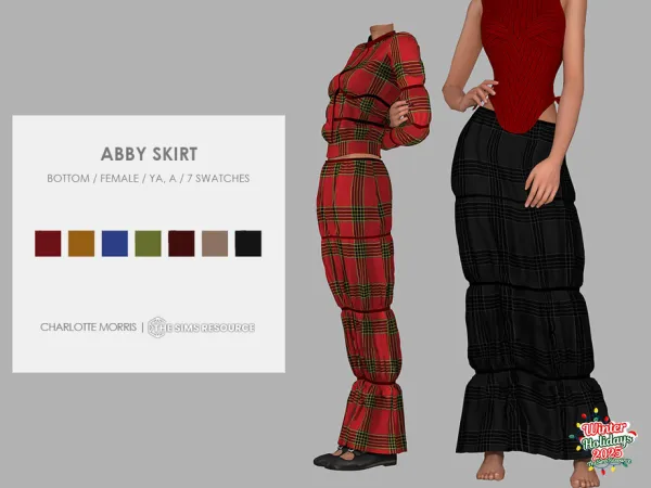 Alpha Abby Skirt by Charlotte_Morris - The Sims 4 Custom Content