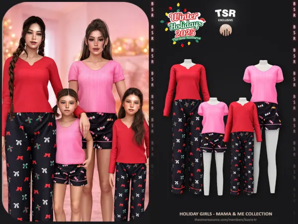 Alpha SET Holiday Girls MamaMe Collection BD1651 - The Sims 4 Custom Content