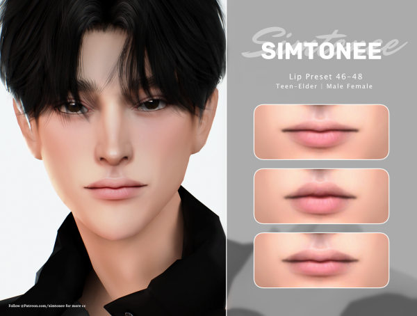 Mix Simtonee Lip Preset 46 48 by simsfinds - The Sims 4 Custom Content