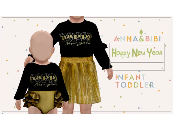 Alpha Happy New Year infant and toddler [AnnaBibi] - The Sims 4 Custom Content