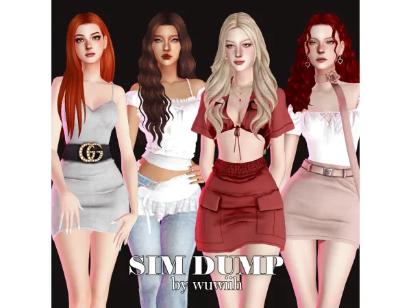 Mix Female sim dump by wuwiih01 - The Sims 4 Custom Content
