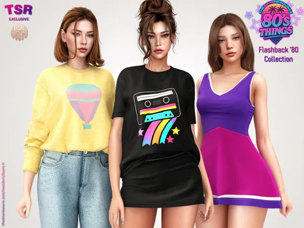 Alpha SET Flashback '80 Collection 651 BD1643 - The Sims 4 Custom Content