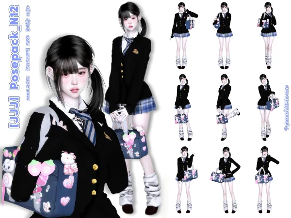 Mix [JJJ] Posepack_N12 - The Sims 4 Custom Content