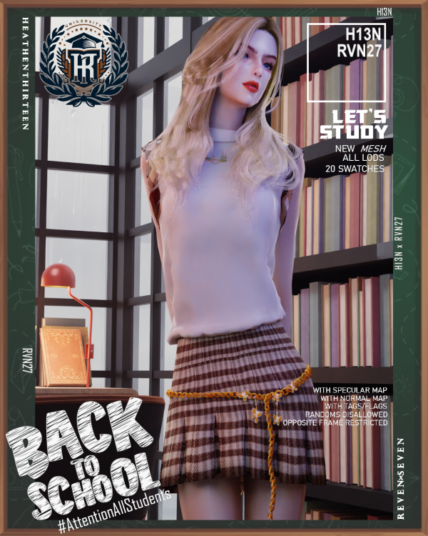 Alpha Double Striped Pleated Skirt Winter School Uniform by simsfinds - The Sims 4 custom content