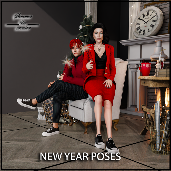 Mix New Year poses by simmer_creator - The Sims 4 Custom Content