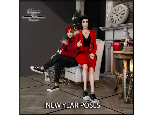 Mix New Year poses - The Sims 4 Custom Content