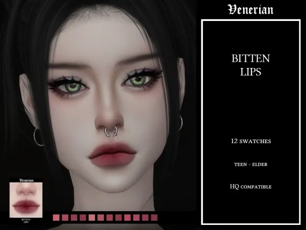 Alpha Bitten Lips by Venerian - The Sims 4 Custom Content