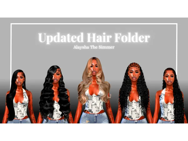 Alpha Updated Hair Folder by Alaysha The Simmer - The Sims 4 Custom Content