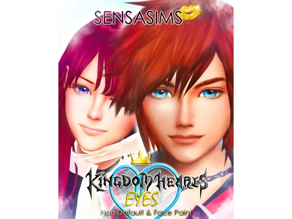 Maxis Match Sora's Eyes Kingdom Hearts FM ufe0f KH Non Default Face Paint 42417097080335 - The Sims 4 Custom Content