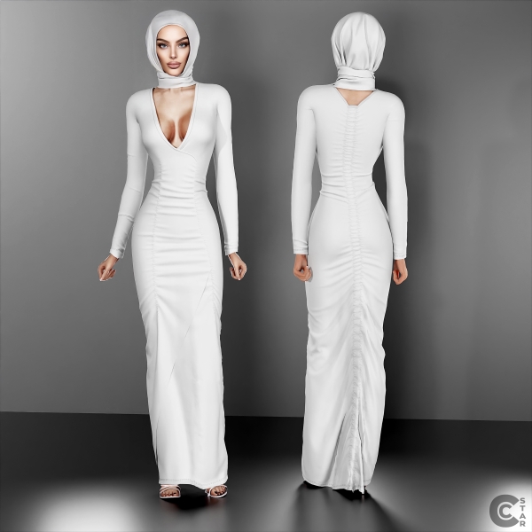 Alpha Ruched DeepV Bodycon Gown cool_content_star by cool_content_star - The Sims 4 custom content