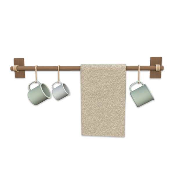 Maxis Match Comiko Modern Kitchen Wall Rack by comiko - The Sims 4 Custom Content