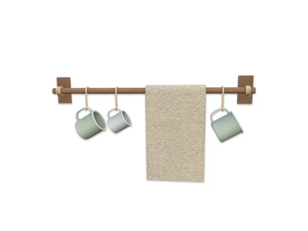 Maxis Match Comiko Modern Kitchen Wall Rack - The Sims 4 Custom Content