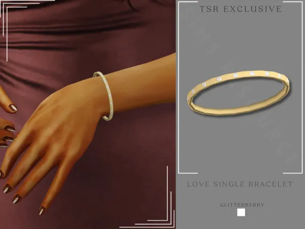 Alpha Love Bracelet Single by Glitterberryfly - The Sims 4 Custom Content
