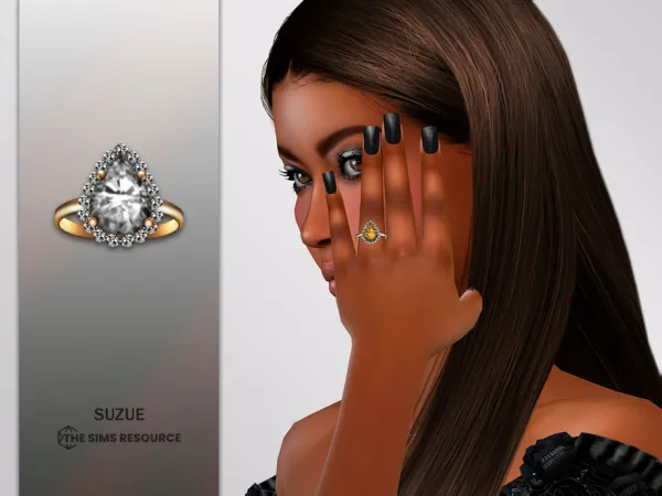 Alpha Bella Ring V2 by Suzue - The Sims 4 Custom Content