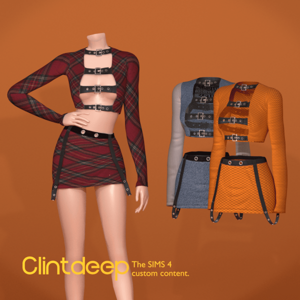 Alpha Clintdeep Morticia Outfit by clintdeep - The Sims 4 Custom Content