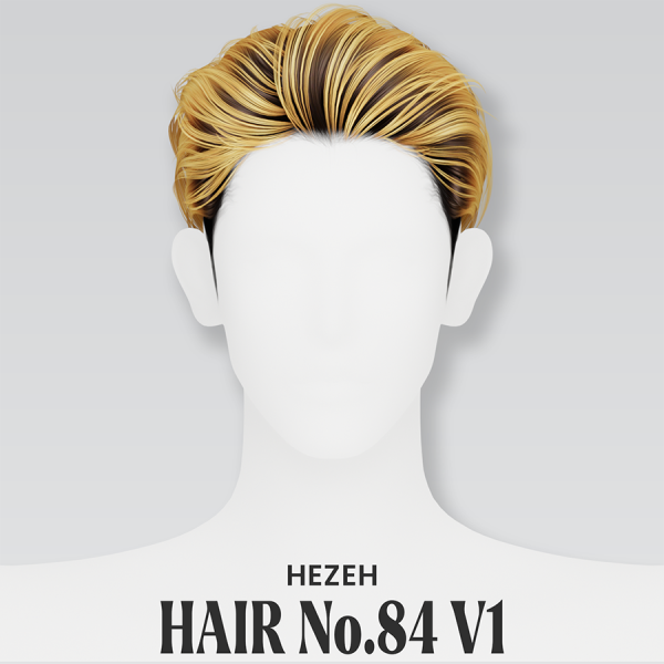 Alpha [Hezeh]Hair_No84 V1 by hezeh - The Sims 4 Custom Content