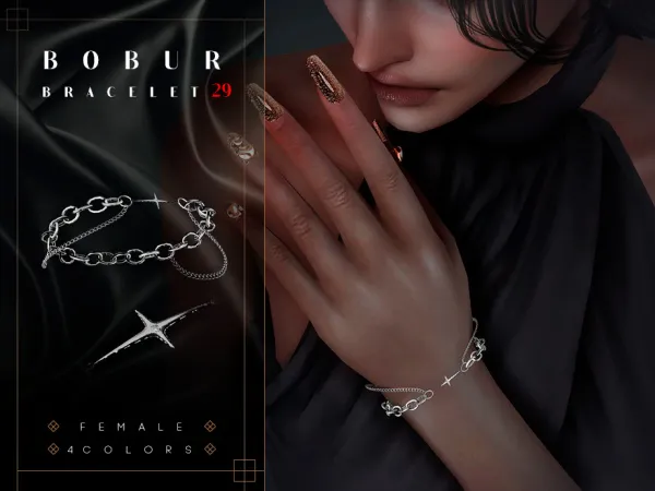 Alpha Chain bracelet - The Sims 4 Custom Content