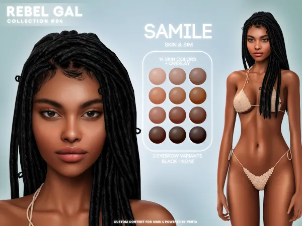 Alpha Rebel Gal Samile Skin - The Sims 4 Custom Content