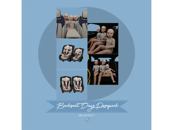 Mix Backseat Days Posepack - The Sims 4 Custom Content