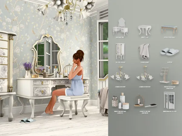 Alpha Olivia Shabby Chic Bedroom 2 - The Sims 4 Custom Content