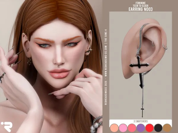 Alpha AF EARRING N003 - The Sims 4 Custom Content