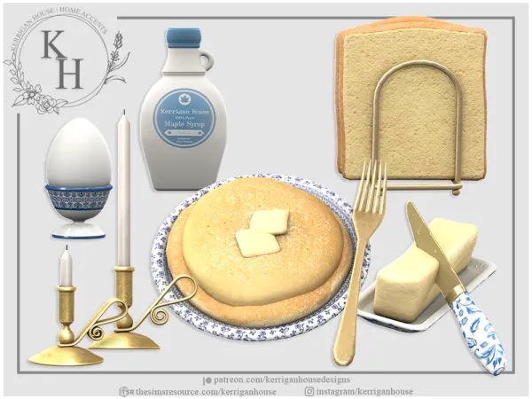 Alpha [khd] toile breakfast decor - The Sims 4 Custom Content