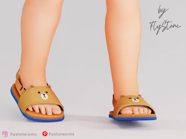Maxis Match Toddler Bear Shaped Sandals by FlyStone - The Sims 4 Custom Content