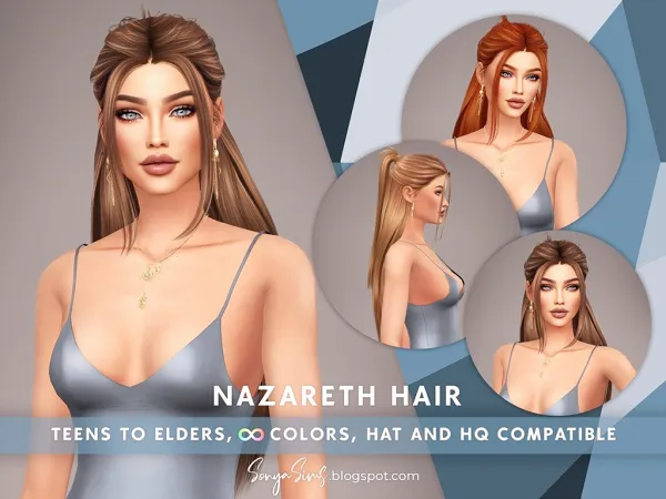 Alpha Nazareth Hair - The Sims 4 Custom Content