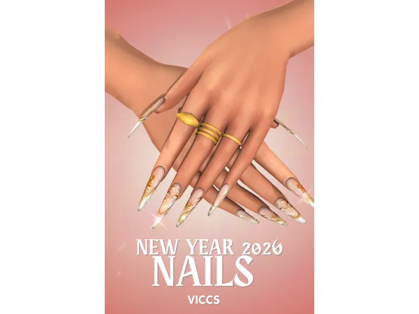 Mix VICCS_HAPPY 2026 NAILS (TEEN ELDER) - The Sims 4 Custom Content