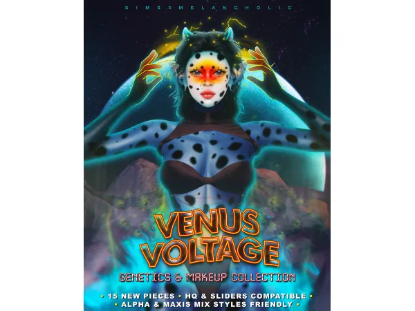 Alpha VENUS VOLTAGE collection of genetics makeup by sims3melancholic - The Sims 4 Custom Content