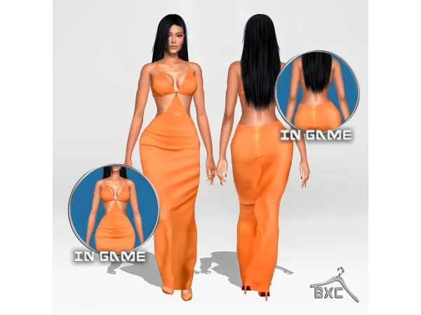 Alpha KYLIE CHROME HEARTS CUSTOM DRESS by Baddiexsimmer - The Sims 4 Custom Content