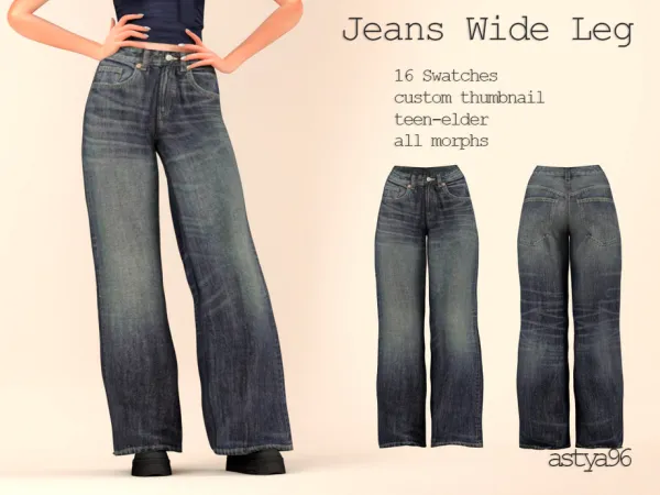 Alpha Jeans Wide Leg by astya96cc - The Sims 4 Custom Content