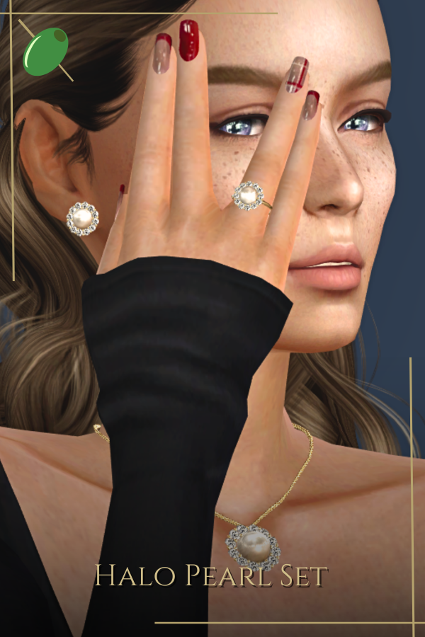 Alpha Halo Pearl Set by pitted0live - The Sims 4 Custom Content