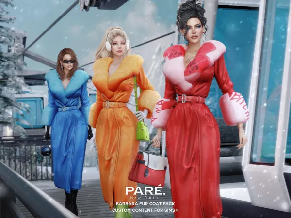 Alpha PARE Barbara Fur Coat Pack by VentaStudio - The Sims 4 Custom Content
